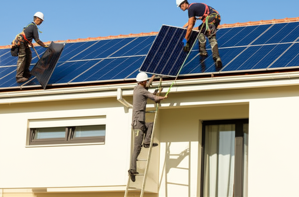Professional solar panel installation